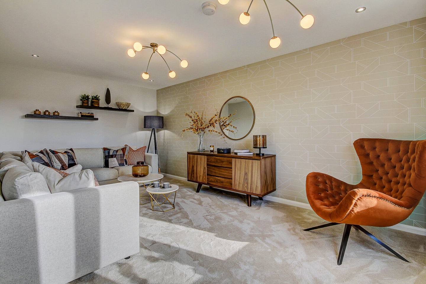 The lounge in the Geddes home