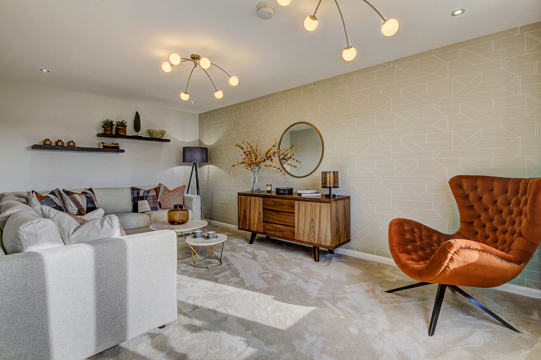 The lounge in the Geddes home