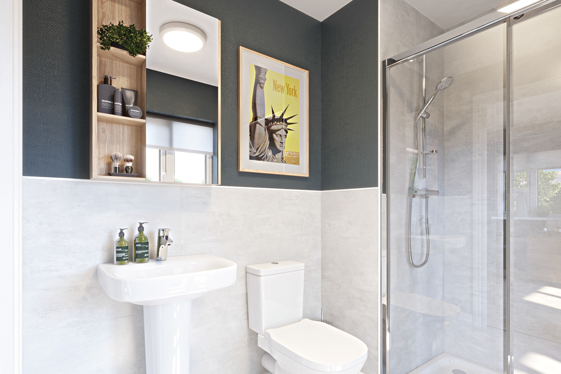 Personalise with a choice of wall tiling in the bathrooms
