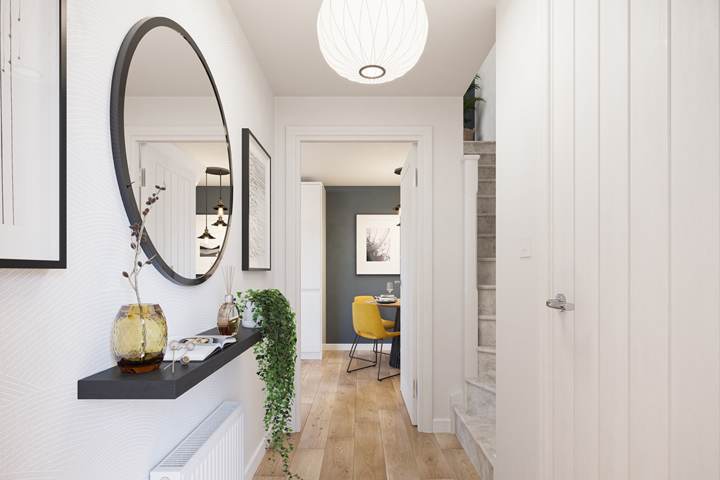 A warm hallway welcomes you home