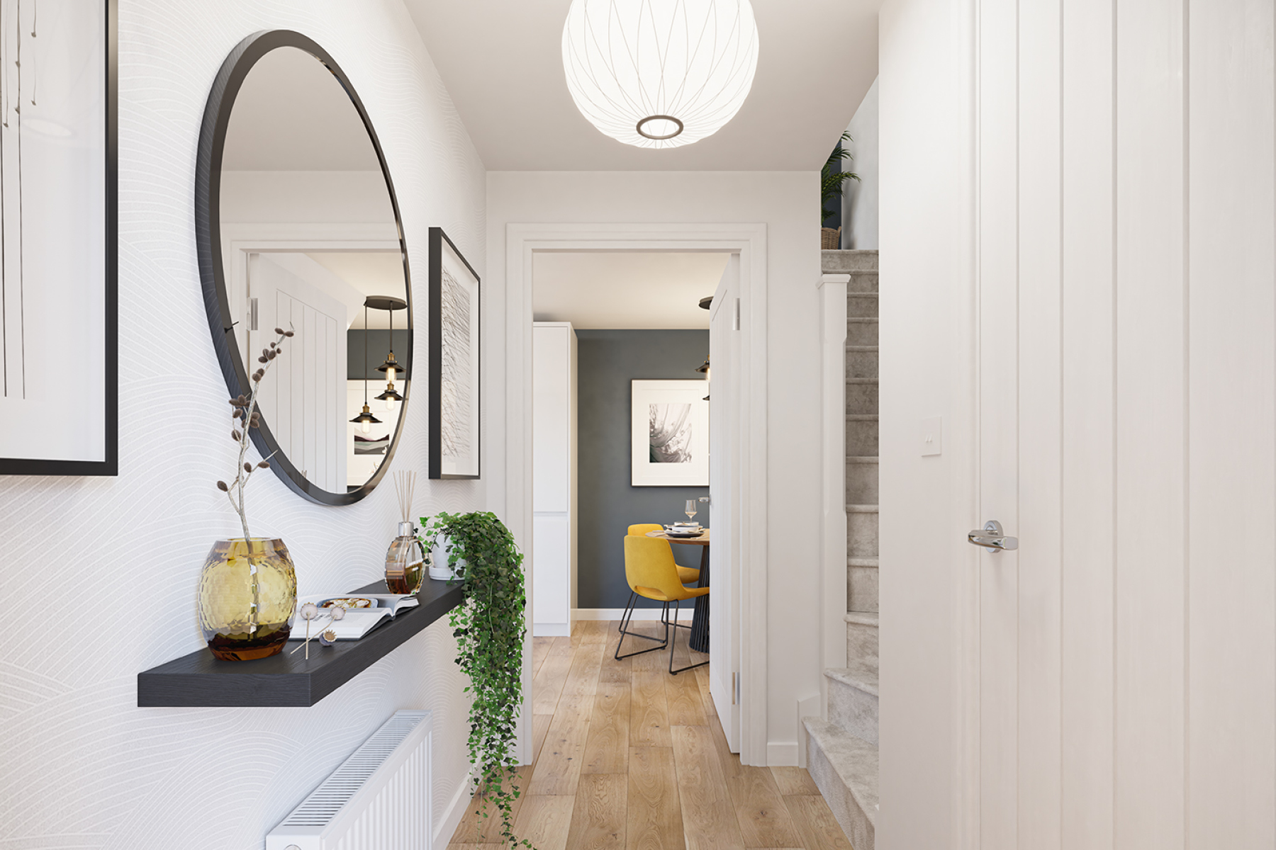 A warm hallway welcomes you home