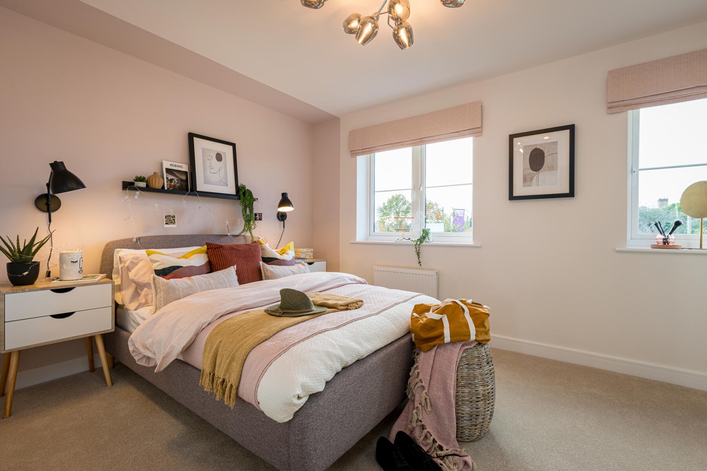 The second bedroom is flooded with natural light