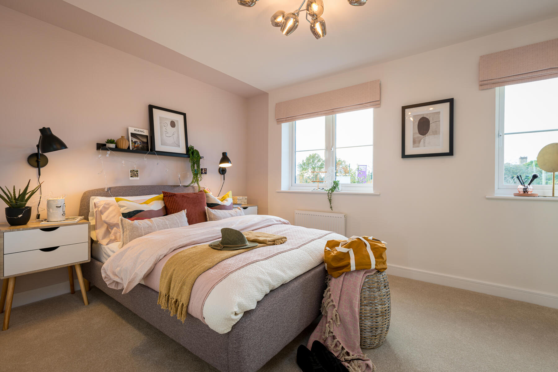 The second bedroom is flooded with natural light