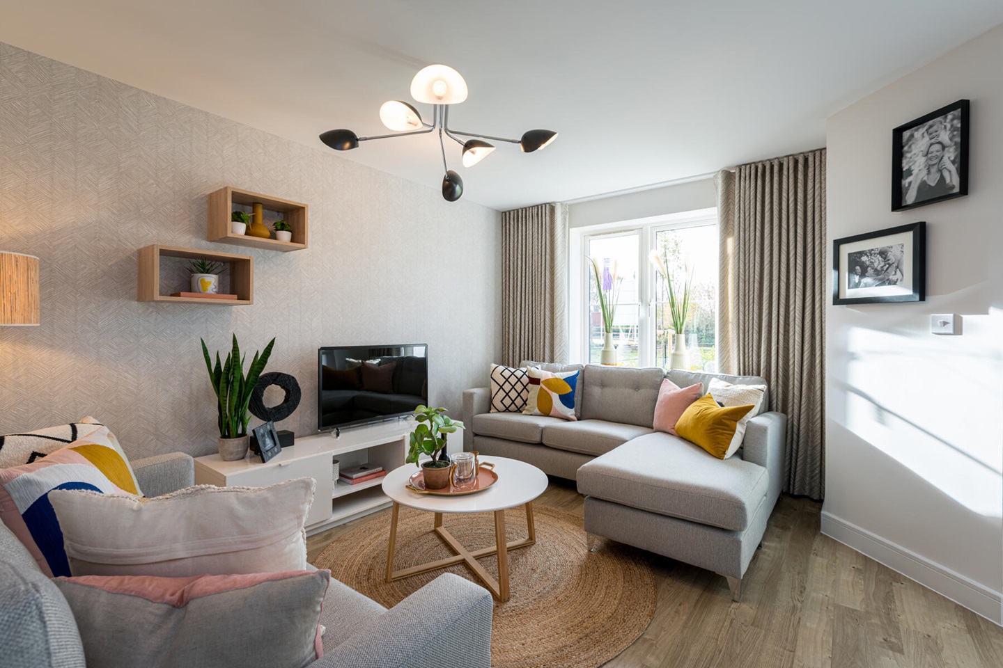 The lounge overlooks the front of the home