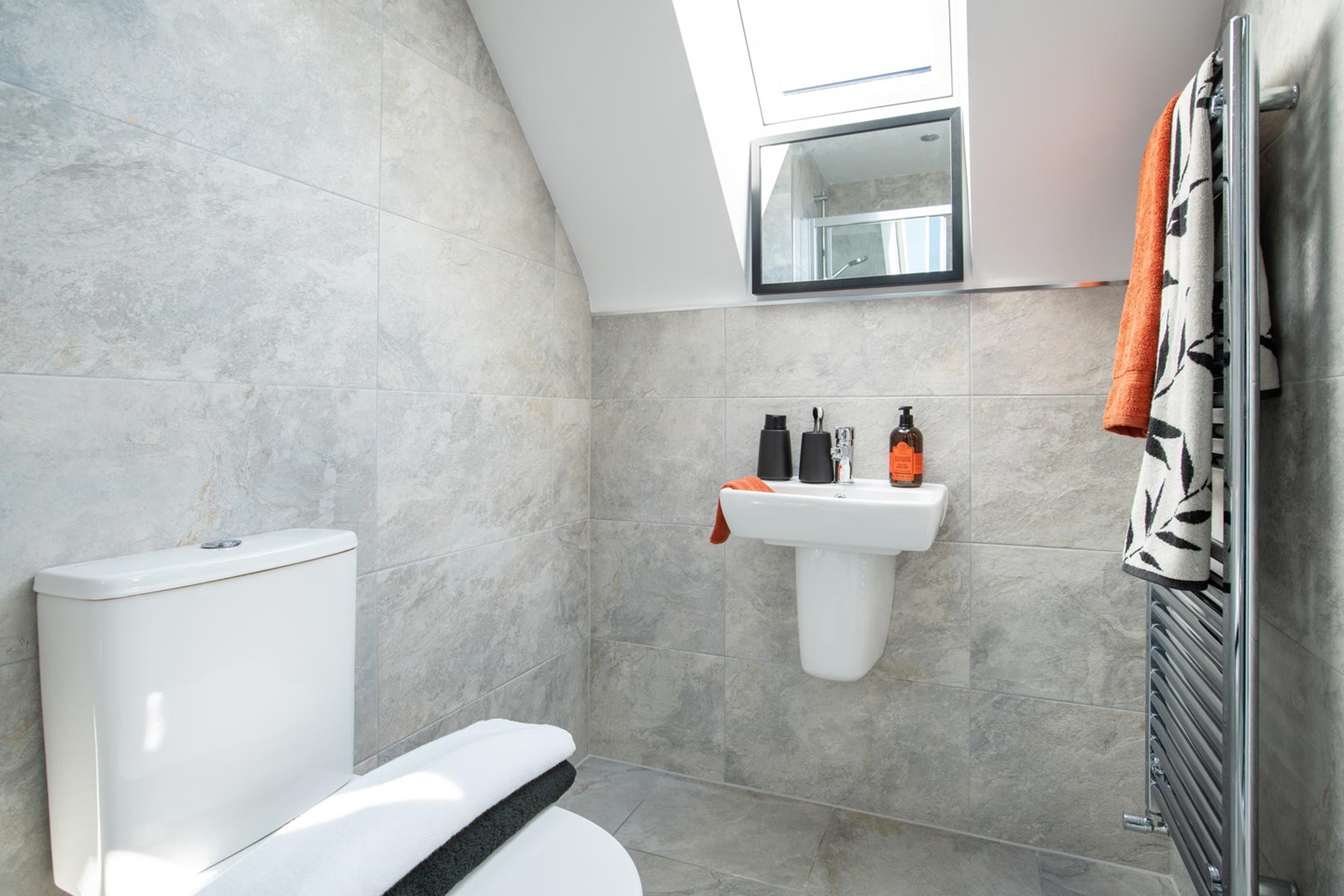 The en-suite is flooded with natural light