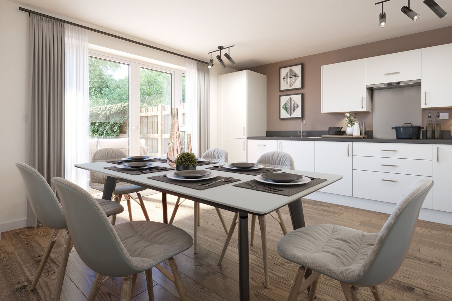 The sociable kitchen/diner leads out to the garden