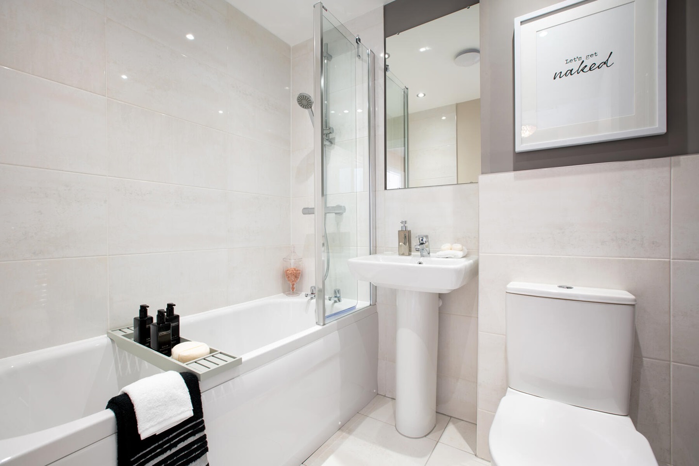 Choose from a range of optional wall and floor tiles