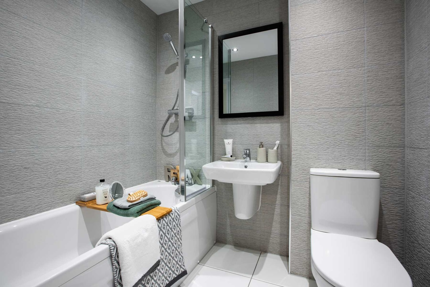 Choose from a range of wall tiles and flooring options