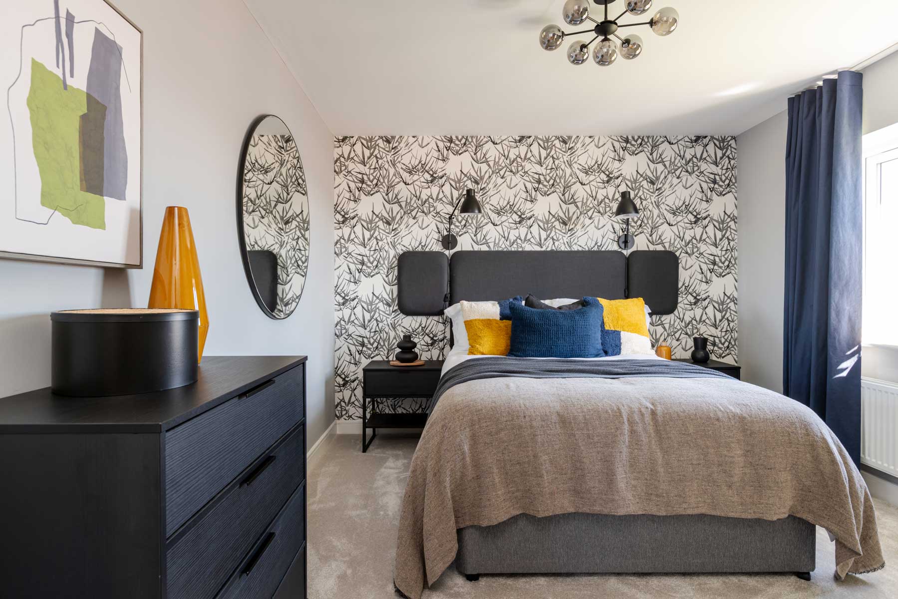 Bedroom 2 offers space for a double bed and storage