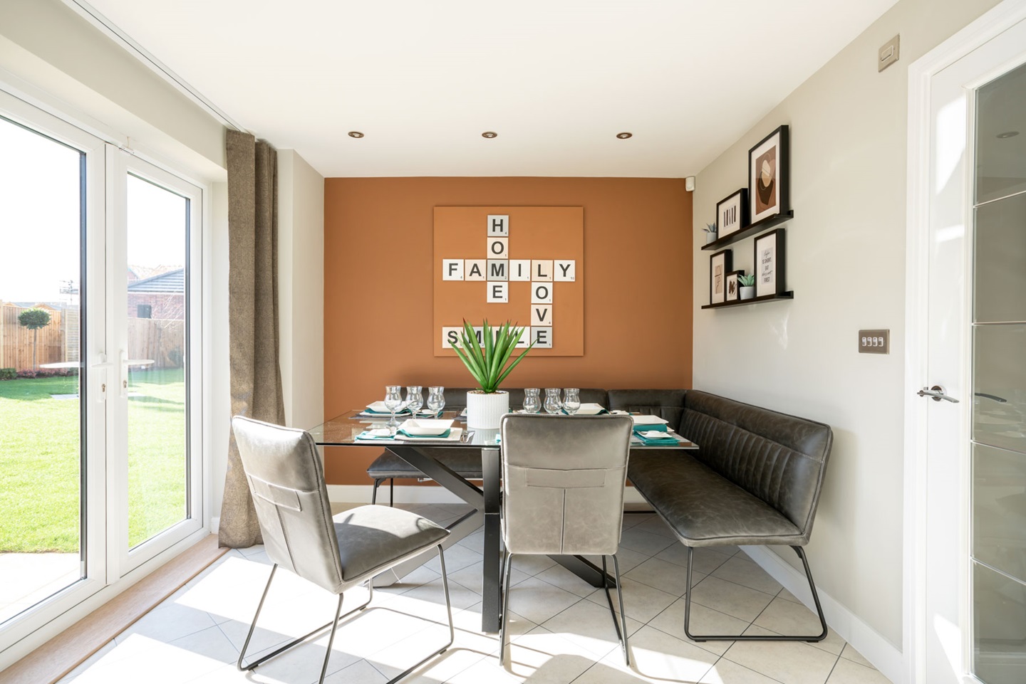 Spacious dining area connected to the kitchen