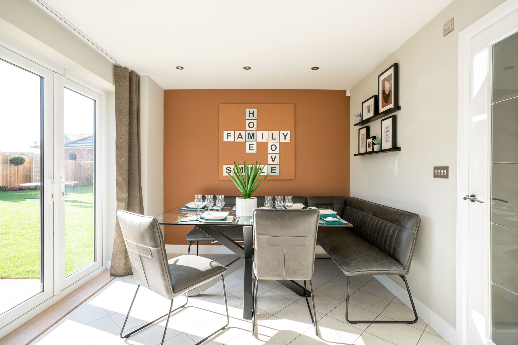 Spacious dining area connected to the kitchen
