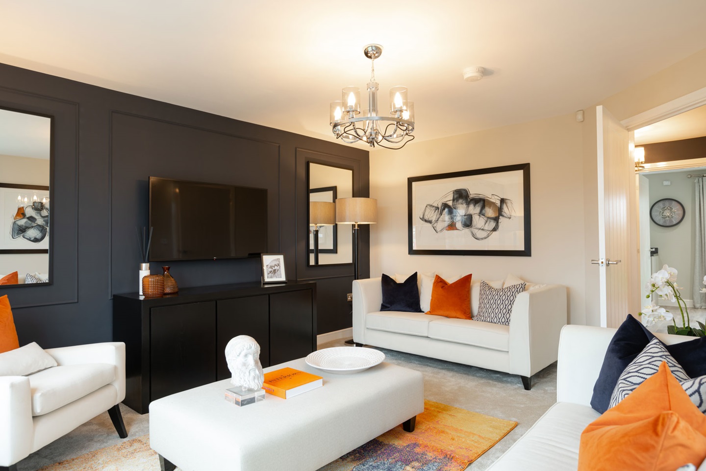 Enough space for two large sofas and armchair