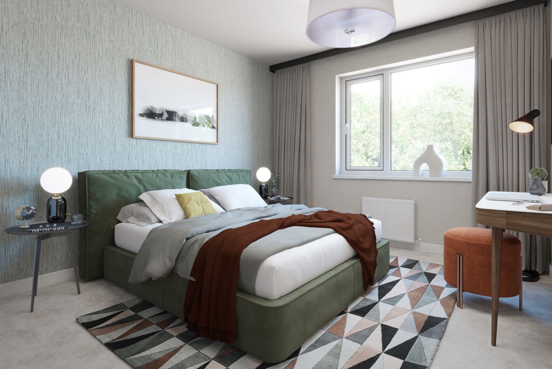 Bedroom 2 overlooks the rear garden