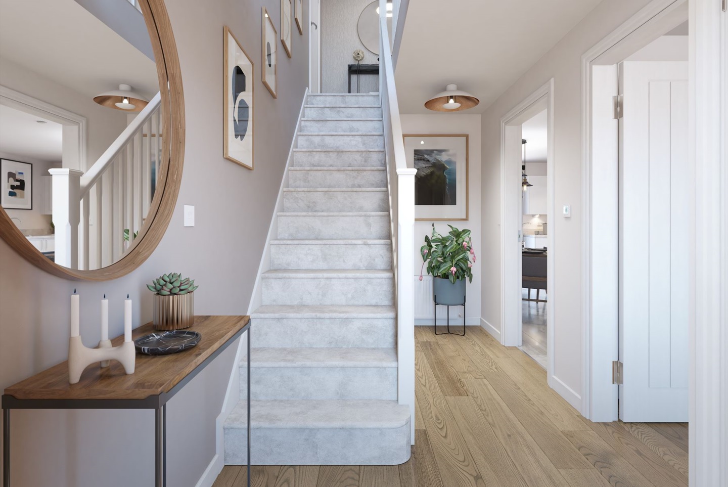 A warm hallway welcomes you home
