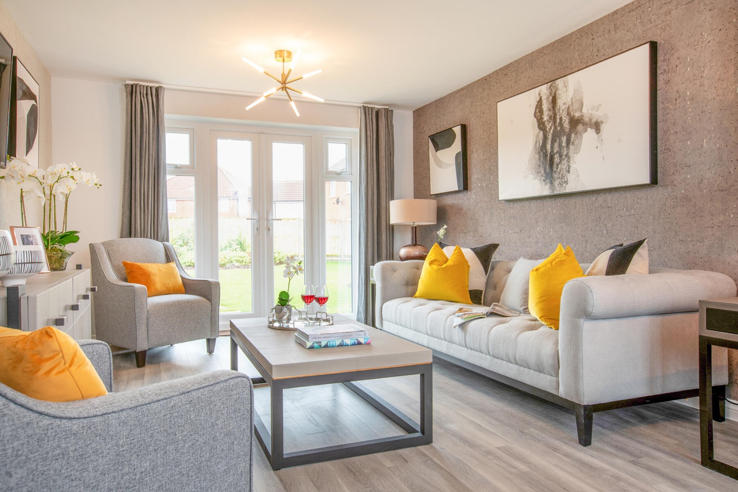 Double doors lead from the lounge out to the garden