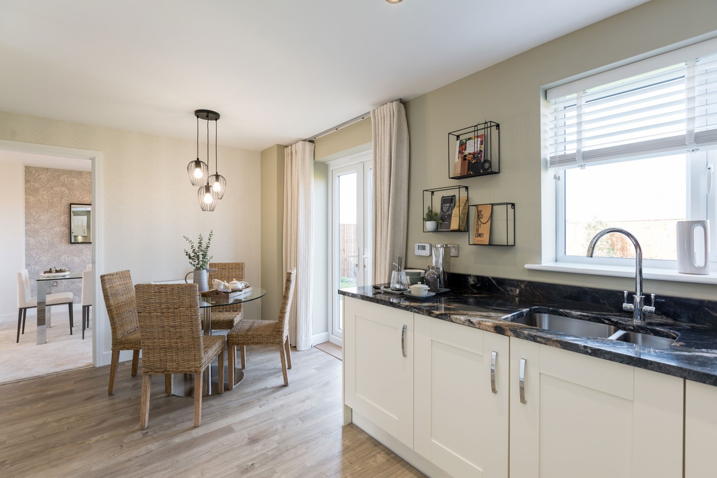 A sociable kitchen with double doors out to the garden