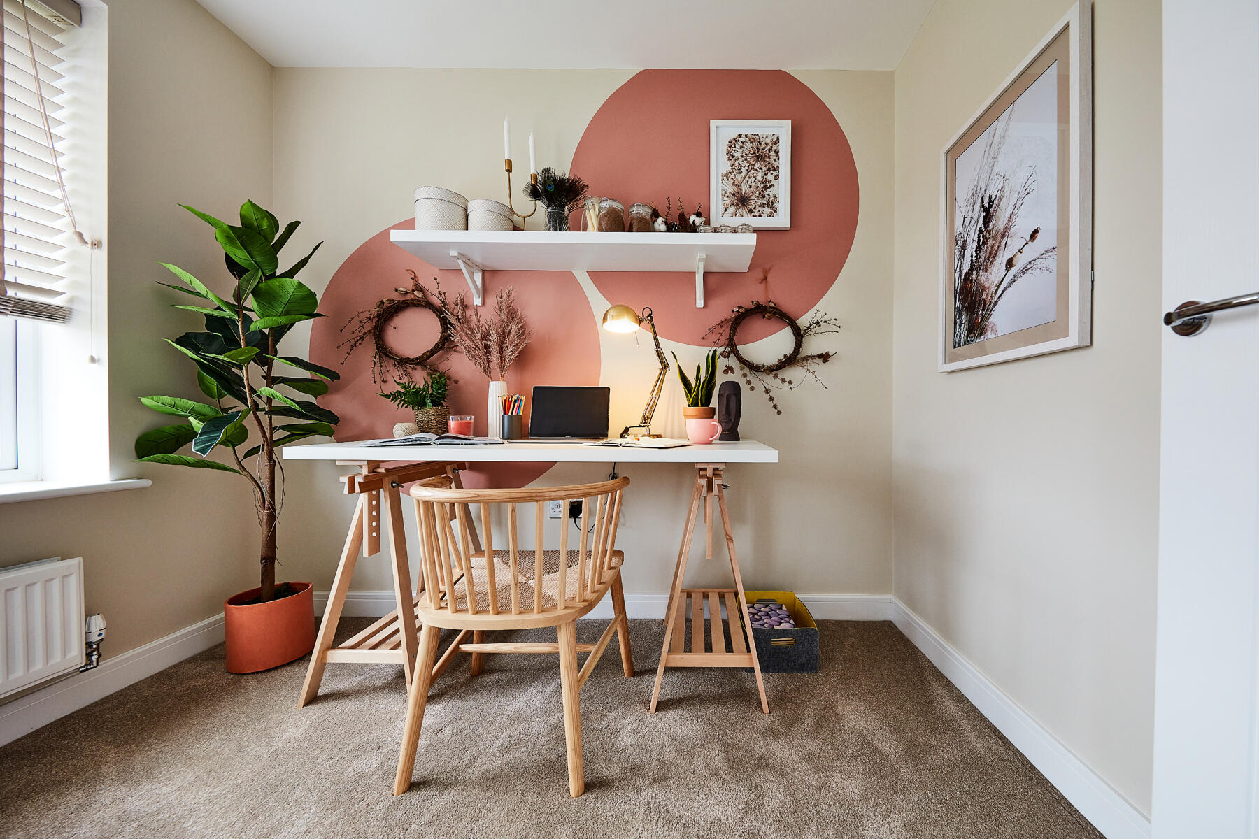 A home office sits to the front of the home