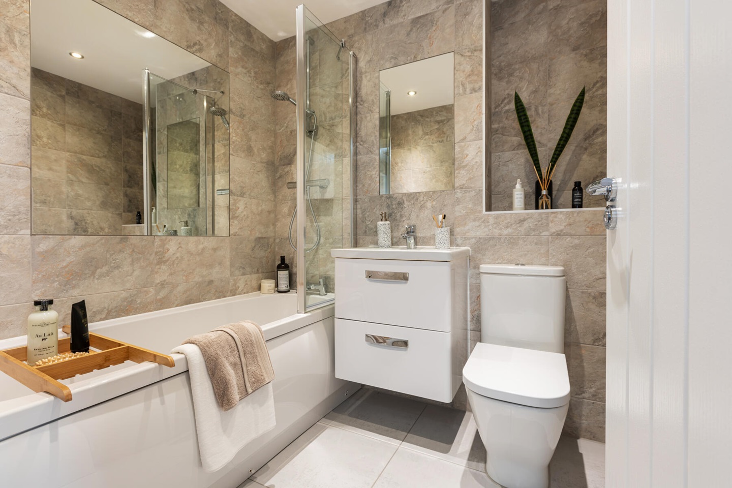 Personalise with a range of wall tiles and flooring options