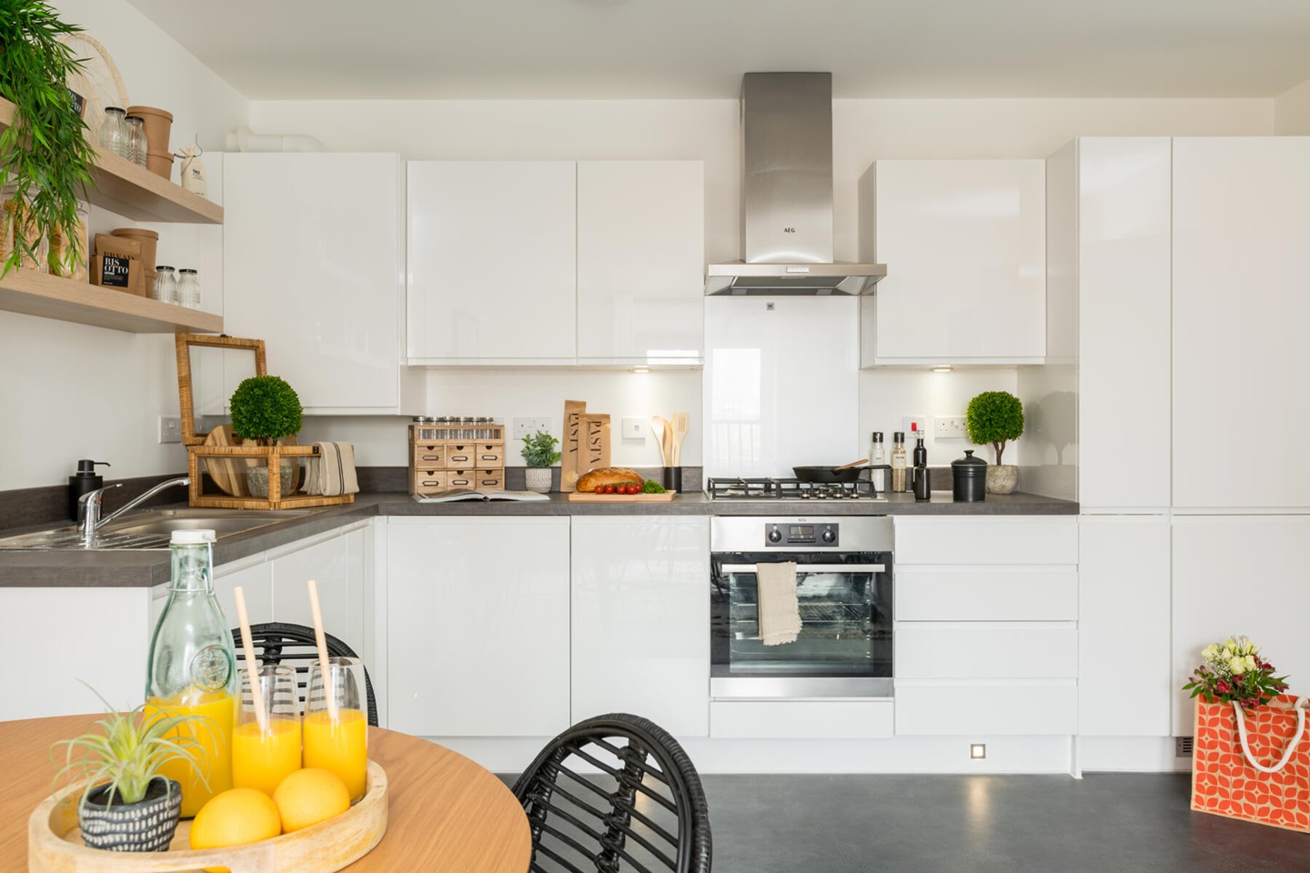 A sociable cooking and dining area