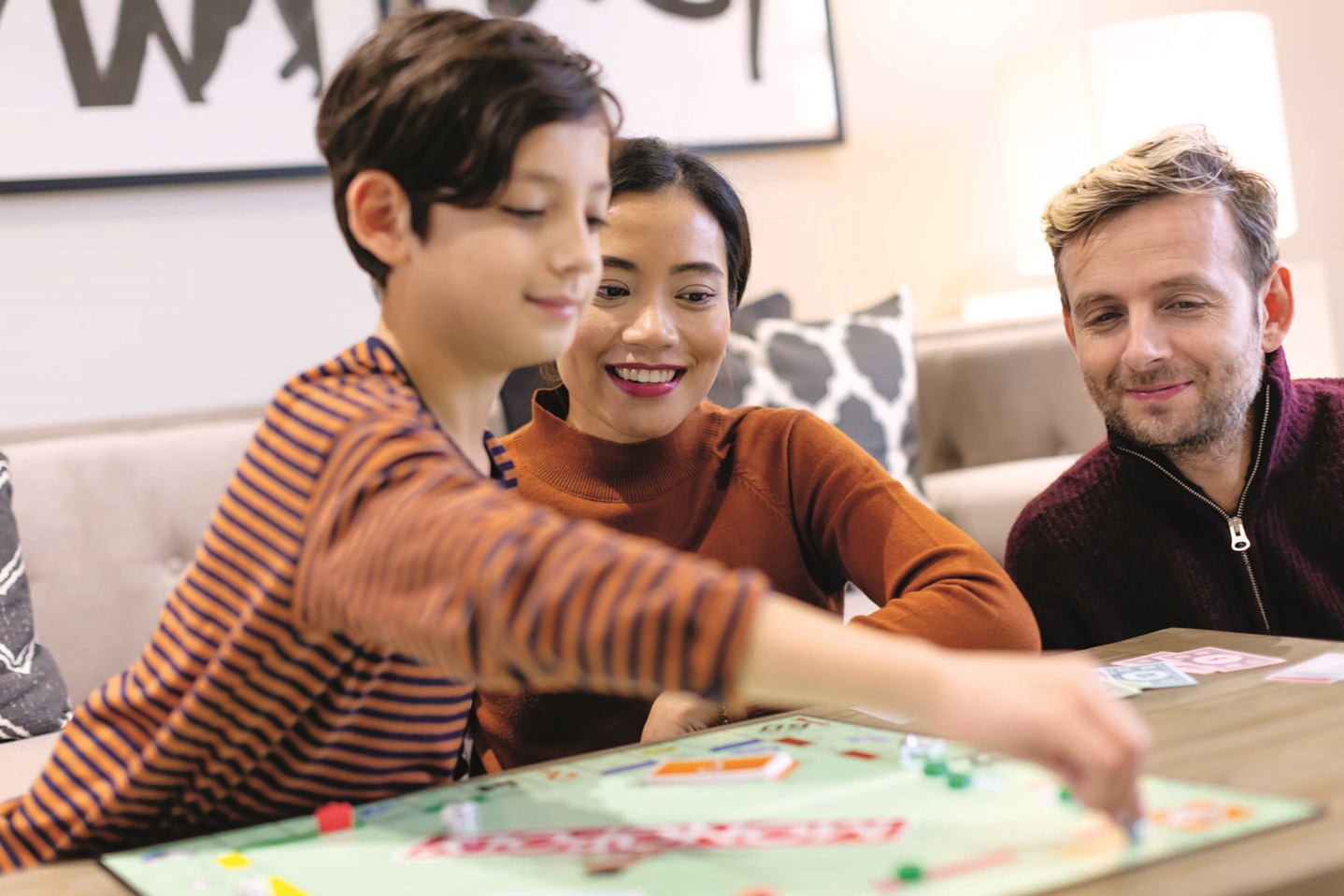Family enjoying a game together
