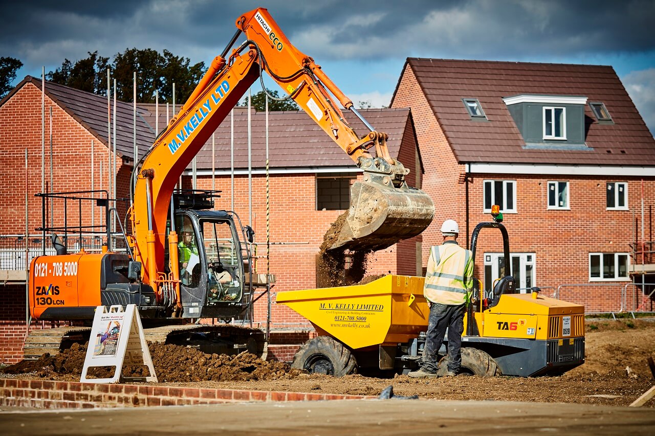 Diggers working on a site